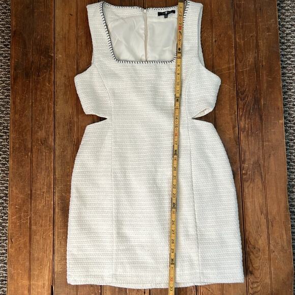 7 For All Mankind White wool sleeveless wool cut out sides midi Dress size sm - Picture 5 of 9